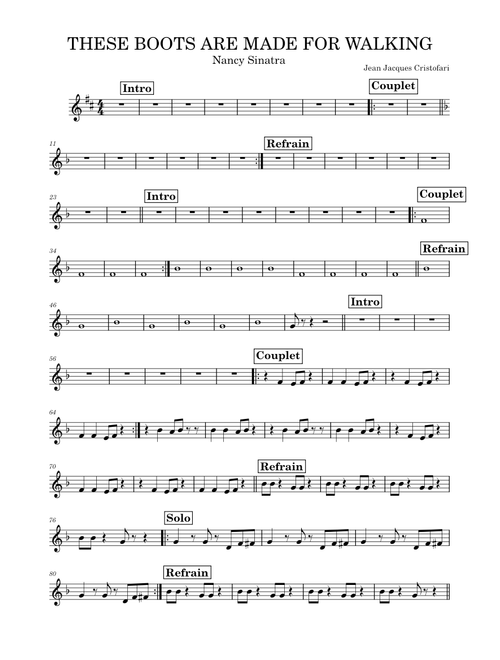 These boots are made for walkin – Nancy Sinatra