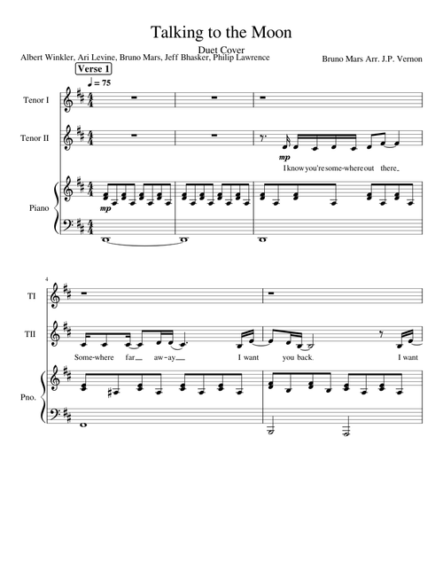 Talking to the moon – Bruno Mars