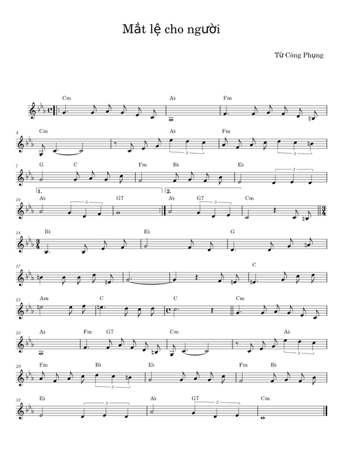 Mắt lệ cho người - Tu Cong Phung