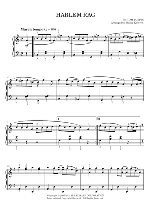 Harlem Rag by Tom Turpin (1897) Sheet Music for Piano (Solo ...