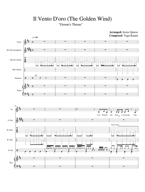 Il Vento D'oro (The Golden Wind) "Giorno's Theme"