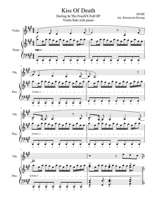 Kiss Of Death - Violin Solo with Piano