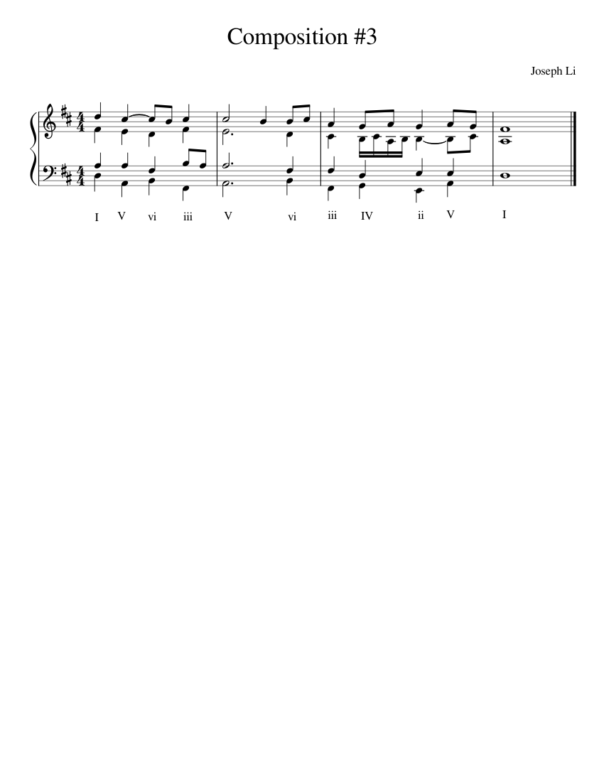 Composition #3 Sheet Music with Chords for Piano (Solo) easy ...