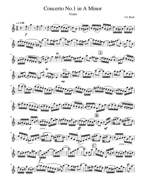 Concerto No.1 in A Minor - Bach