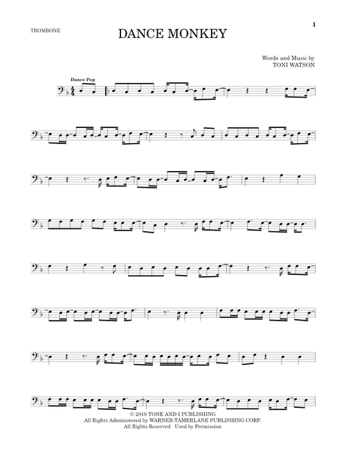 Dance Monkey - Tones And I (Trombone Solo)