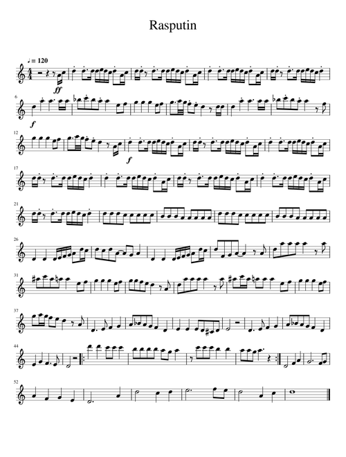Ra Ra Rasputin Flute solo