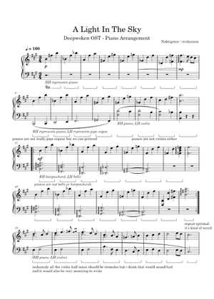 A Light In The Sky – Naktigonis - Deepwoken OST Sheet Music for Piano ...