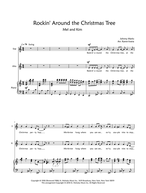 Rockin' Around The Christmas Tree (Arr. Karen Ivana) - Toby Keith (Choral, SA)