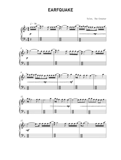 Earfquake (Arr. Tyler, The Creator) - Jordan Terrell Carter, Tyler Okonma (Piano Solo)