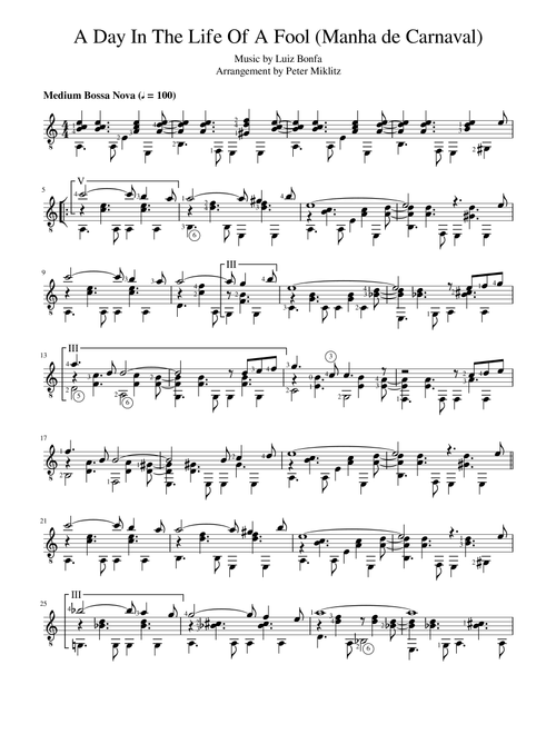 A Day In The Life Of A Fool (manha De Carnaval) (Arr. Peter Miklitz) - Luiz Bonfa (Solo Guitar)