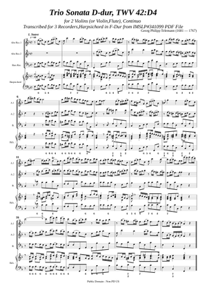 Telemann, G.P. _ Trio Sonata d-moll, TWV 42:d4 [Trv, Ob, Vla.d.g.
