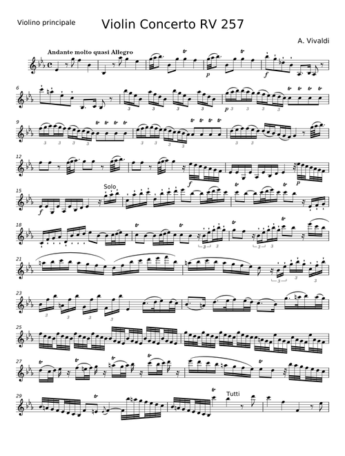 Violin Concerto in E major, RV 269 - Antonio Vivaldi