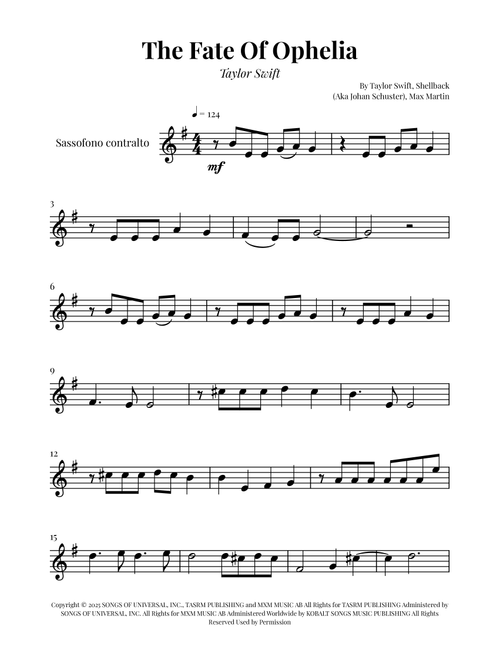 The Fate Of Ophelia (Arr. Glauco Fernandes) - Taylor Swift (Alto Sax Solo)
