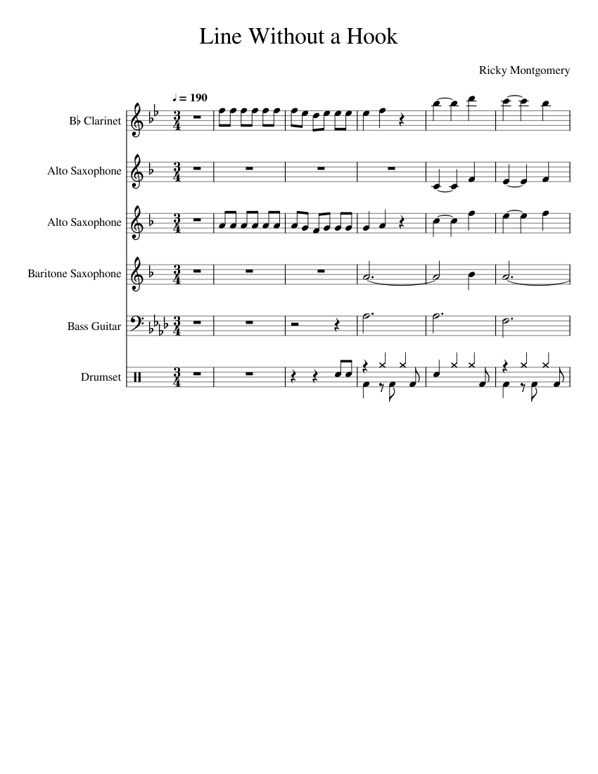 a line without a hook piano sheet music