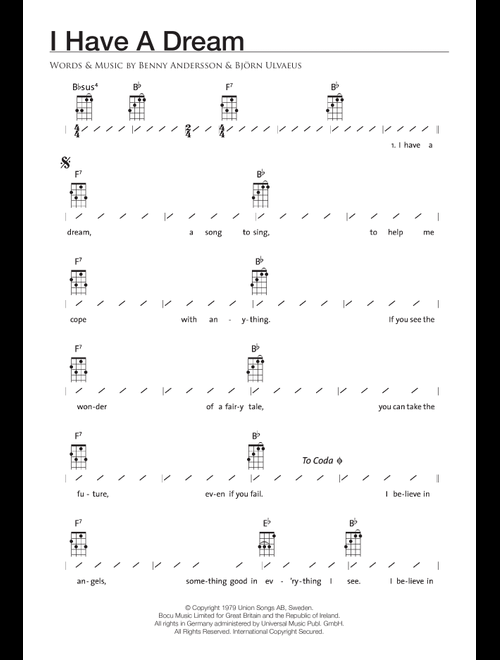 I Have A Dream - ABBA, Westlife (Ukulele Chords-Lyrics)