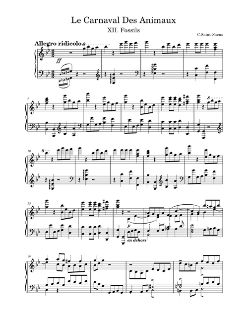 Le Carnaval Des Animaux, XII. Fossils – C.Saint-Saens