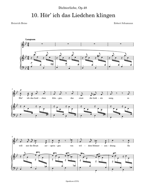 Schumann, Robert - Dichterliebe, Op.48, No.10 - Hör’ ich das Liedchen klingen