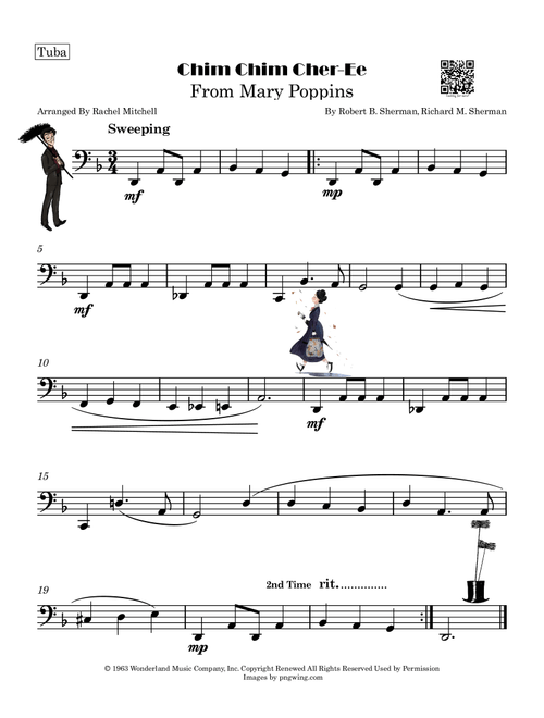 Chim Chim Cher-Ee (Arr. Rachel Mitchell) - Julie Andrews And Dick Van Dyke (Tuba Solo)