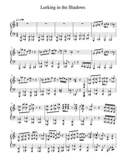 Club Penguin Halloween main theme (Lurking in the Shadows) - piano
