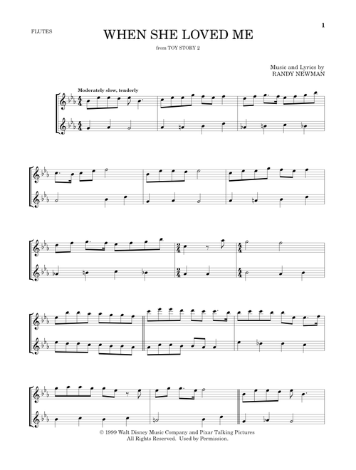 When She Loved Me (from Toy Story 2) - Sarah McLachlan (Flute Duet)