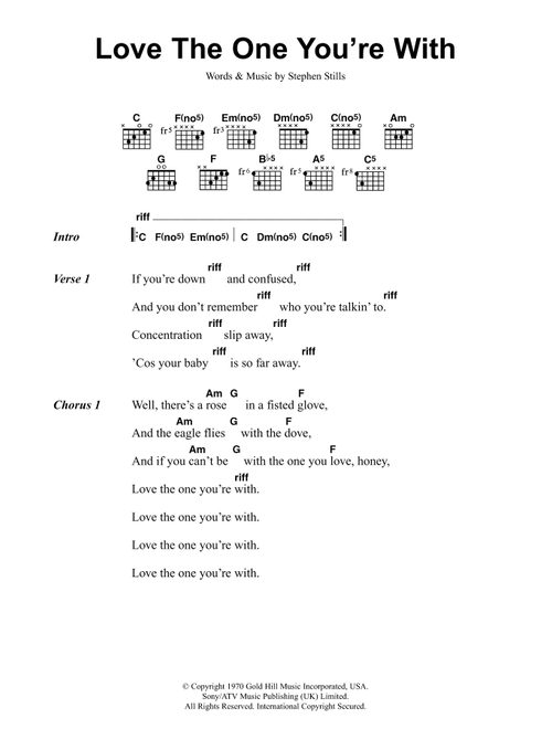 Love The One You're With - Crosby Stills & Nash, Will Young (Guitar Chords-Lyrics)