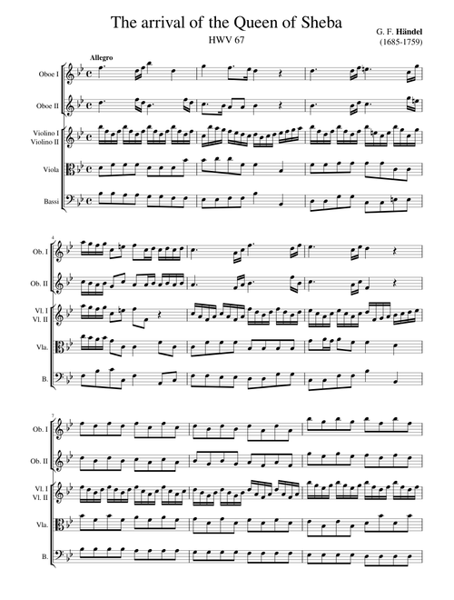 The arrival of the Queen of Sheba - Handel