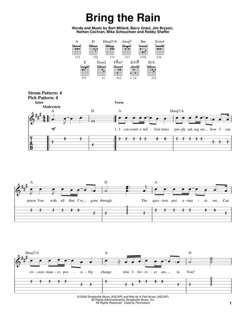 Bring The Rain - MercyMe (Easy Guitar with TAB)