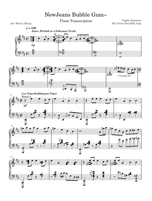 NewJeans (뉴진스) Bubble Gum/Bubblegum (Piano Arrangement)