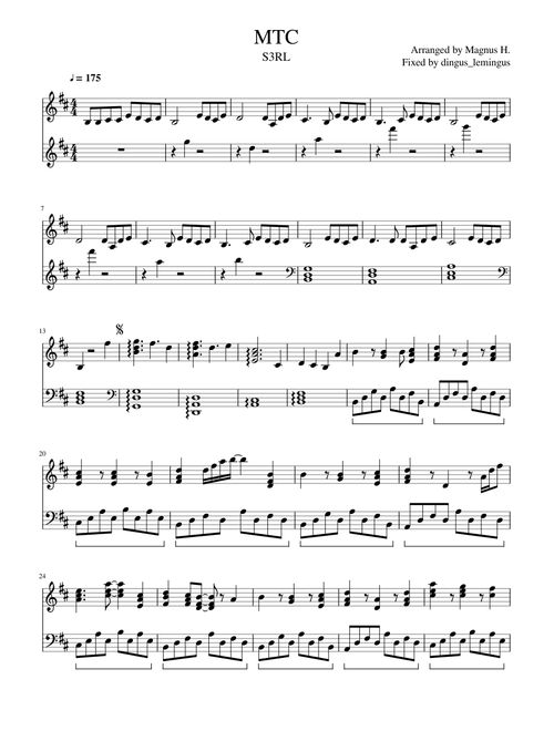 S3RL - MTC (For Solo Piano)