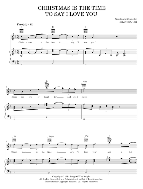 Christmas is the time to say i love you - Billy Squier (Piano-Vocal-Guitar)