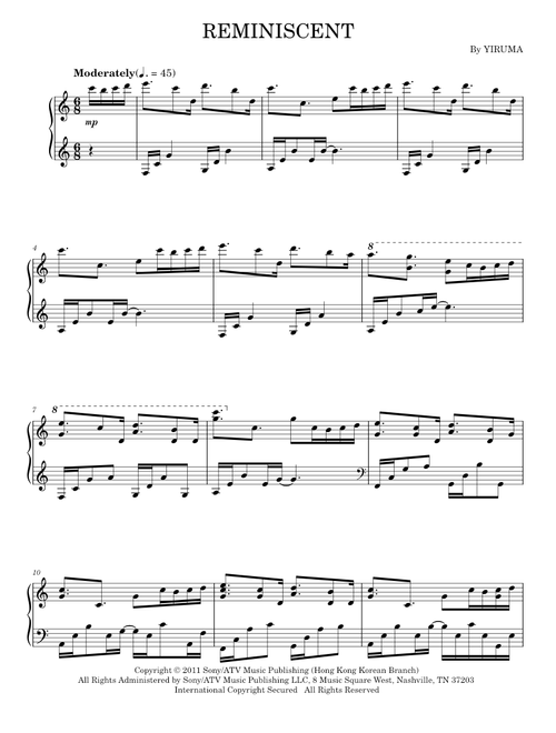 Reminiscent - Yiruma (Piano Solo)