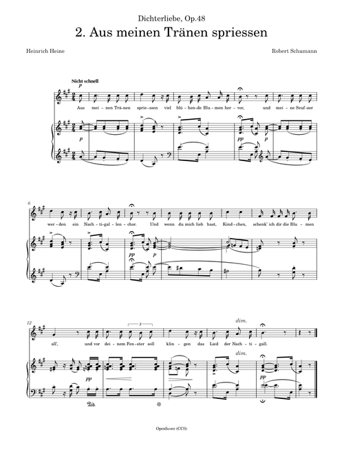 Schumann, Robert - Dichterliebe, Op.48, No.2 - Aus meinen Tränen spriessen