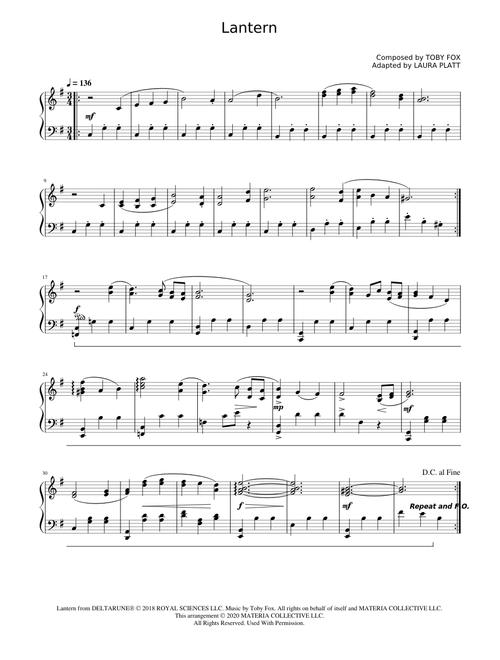 Lantern (DELTARUNE Chapter 1 Piano Score) - Toby Fox