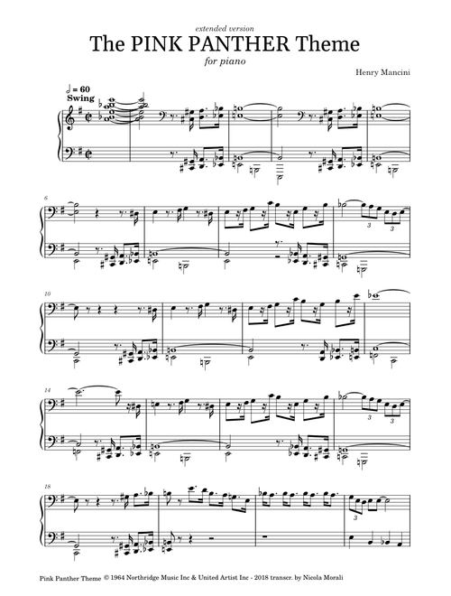 The Pink Panther Theme – Henry Mancini