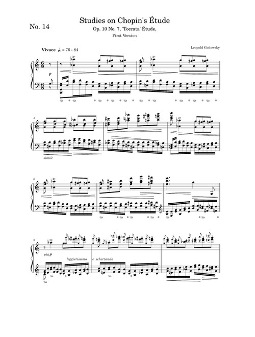 Studies on Chopin's étude op.10 no.7 Toccata étude - Leopold Godowsky (Piano Solo)