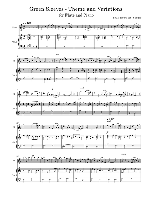Green Sleeves - Theme and Variations