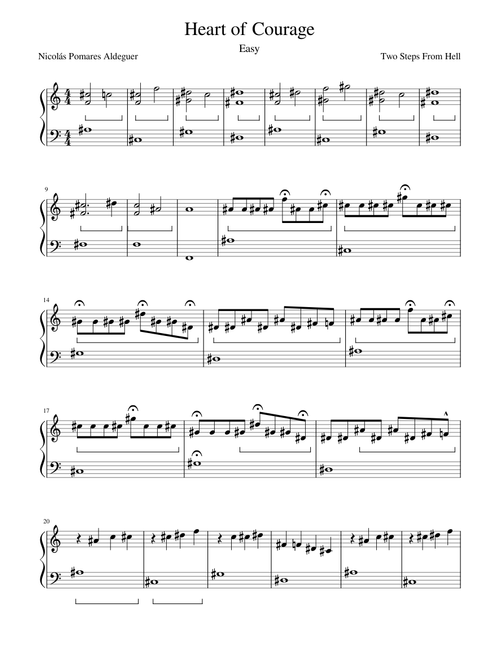 Heart of Courage - Two steps from hell easy