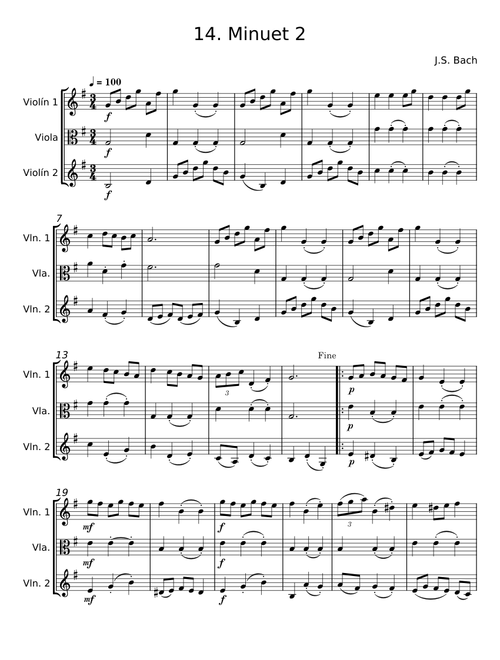 Minuet no.2 reverse - Johann Sebastian Bach