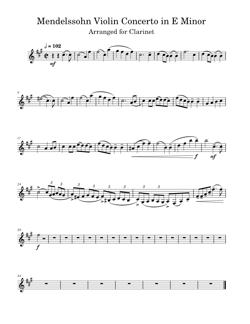 Violin Concerto, Op.64 – Felix Mendelssohn Mendelssohn