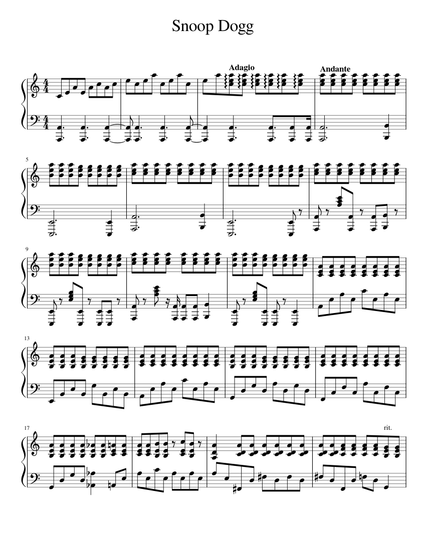 Marcus Veltri improvisation of Snoop Dogg Sheet music for Piano Solo Musescore