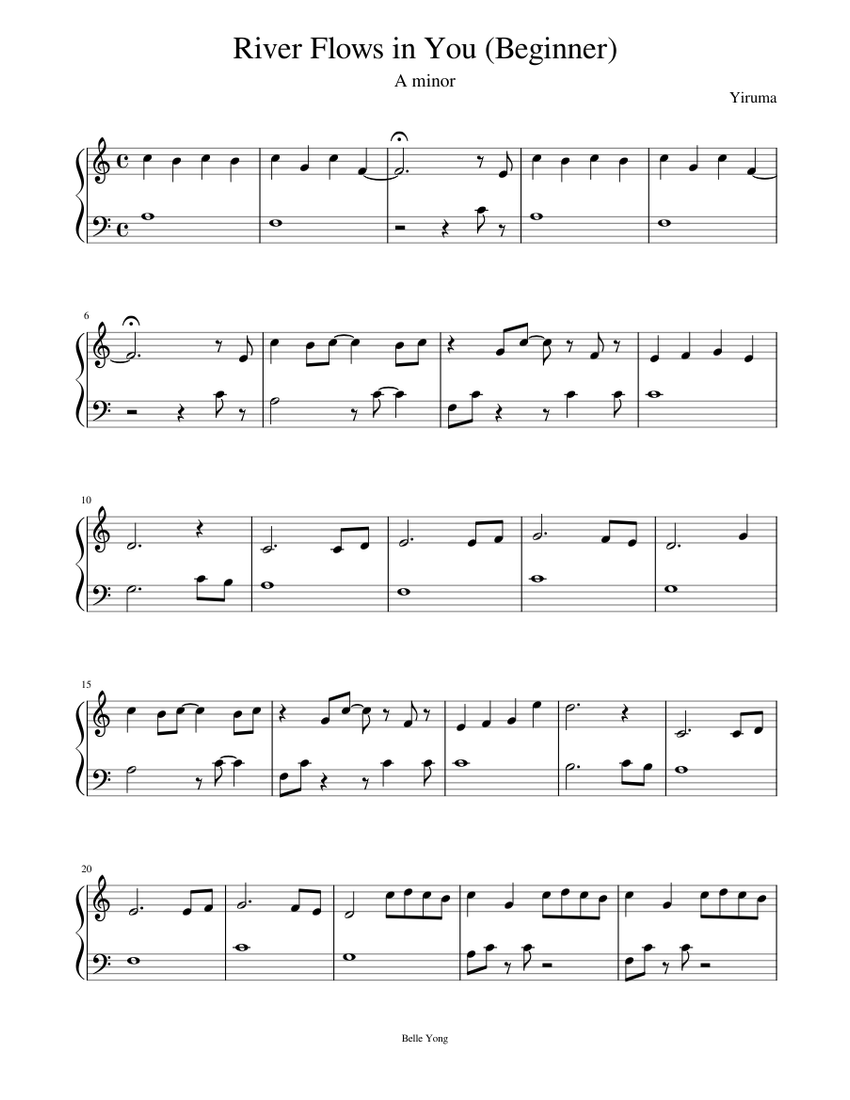 Noten Klavier River Flows In You