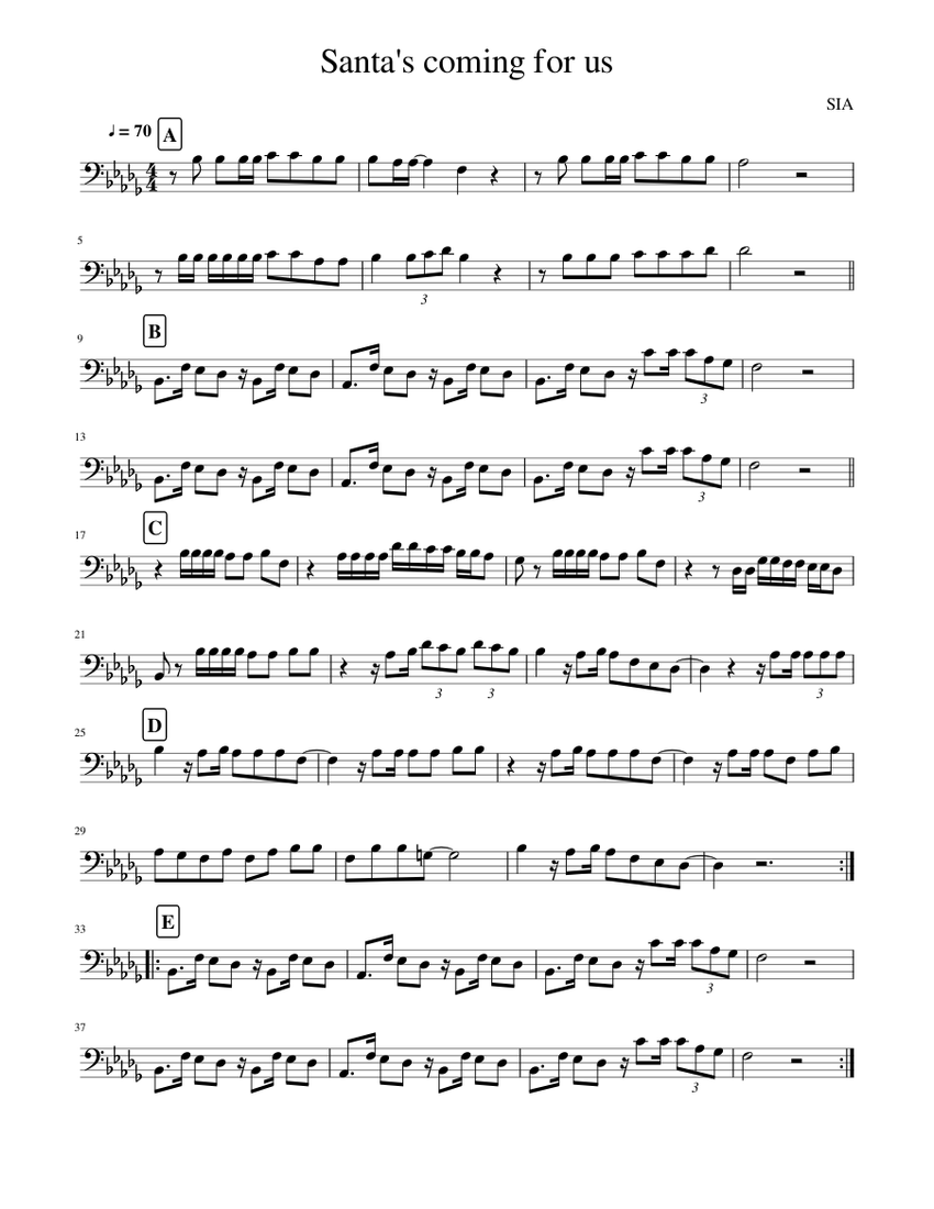 Santa s coming for us Sheet music for Piano Solo Easy Musescore