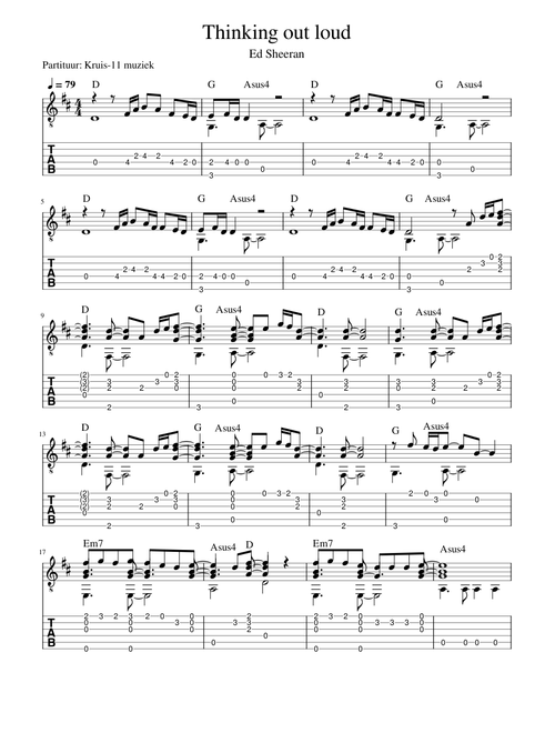 Ed Sheeran - Thinking out loud - guitar TAB