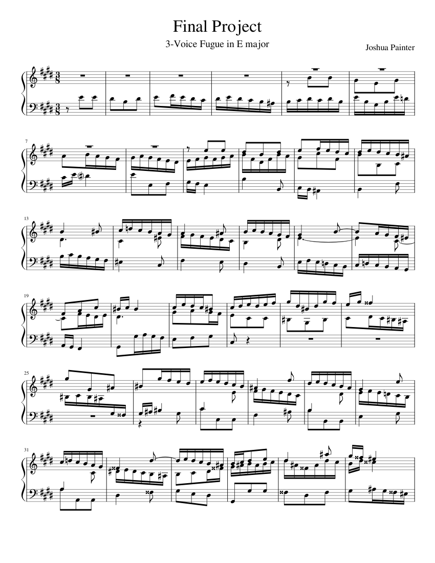 Final Project Sheet music for Piano (Solo) Easy | Musescore.com
