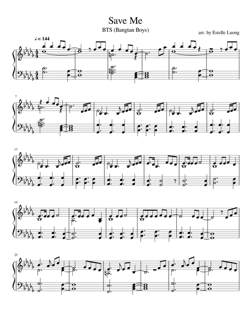 Save Me - BTS Piano Arrangement