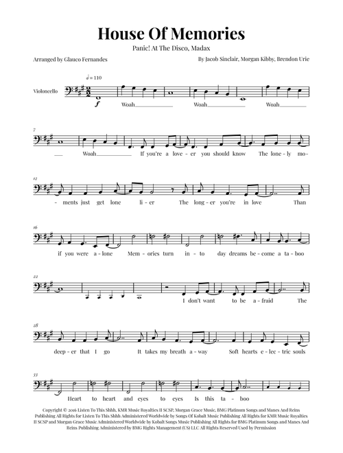 House Of Memories (Arr. Glauco Fernandes) - Madax (Cello Solo)