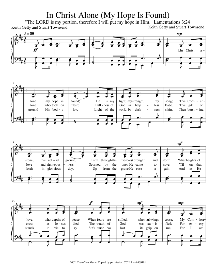 In Christ Alone Sheet music for Piano (SATB)