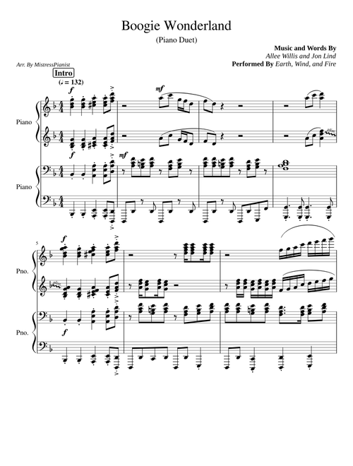 Boogie Wonderland - Earth,Wind, and Fire (Piano Duet)