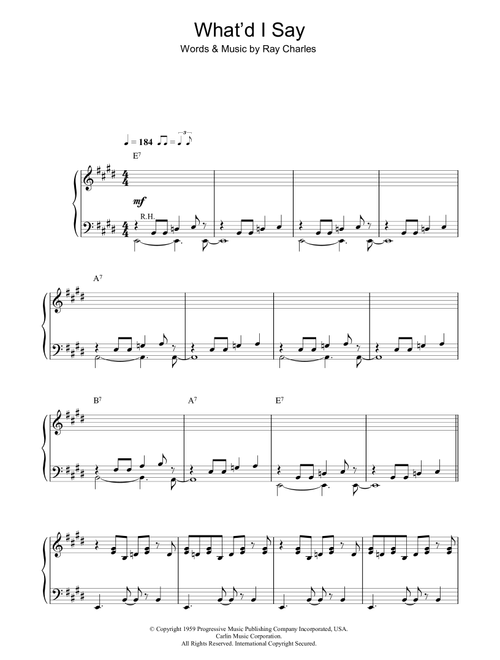 What'd I Say - Ray Charles (Piano Solo)