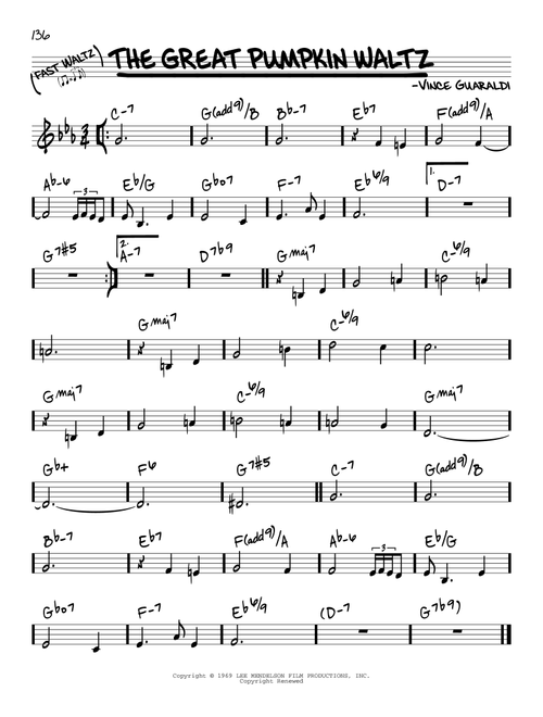 The Great Pumpkin Waltz - Vince Guaraldi (Real Book - Melody-Chords)